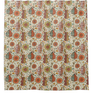 Cortina Para Chuveiro Teste padrão floral do verão feito das folhas