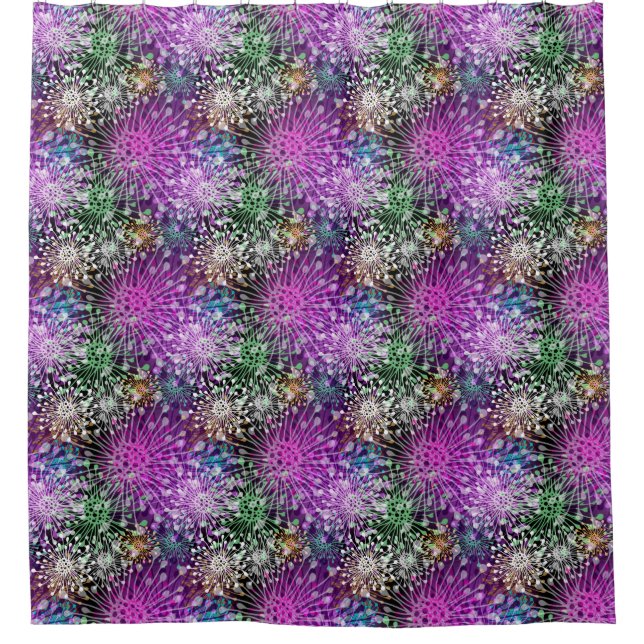 Cortina Para Chuveiro Teste padrão manchado vívido (Frente)