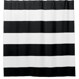 Cortina Para Chuveiro Teste padrão preto e branco elegante e elegante