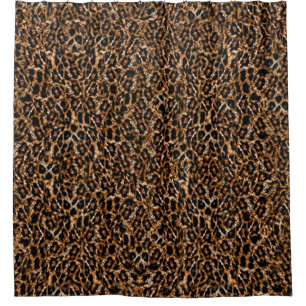 Cortina Para Chuveiro Teste padrão selvagem da pele do gato do impress