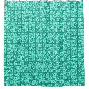 Cortina Para Chuveiro Tribal asteca de Ikat - turquesa e Aqua