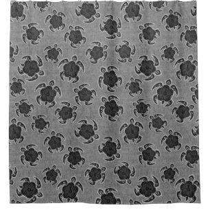 Cortina Para Chuveiro Uhane Honu Hibiscus Batik Hawaiian Turtle