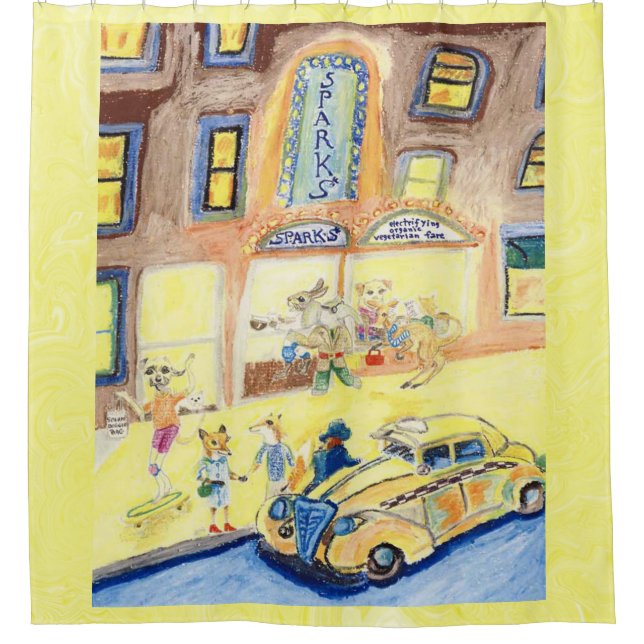 Cortina Para Chuveiro Uma noite na cidade (Frente)