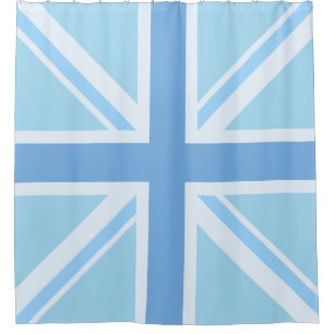 Cortina Para Chuveiro Union Jack/azuis do design quadrado da bandeira