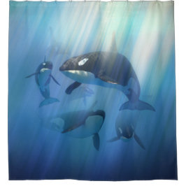 Cortina Para Chuveiro Vagem da orca