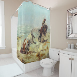 Cortina Para Chuveiro Vaqueiro ocidental da arte do vintage que Roping