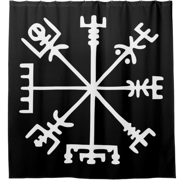 Cortina Para Chuveiro Vegvísir (Viking Compass) (Frente)
