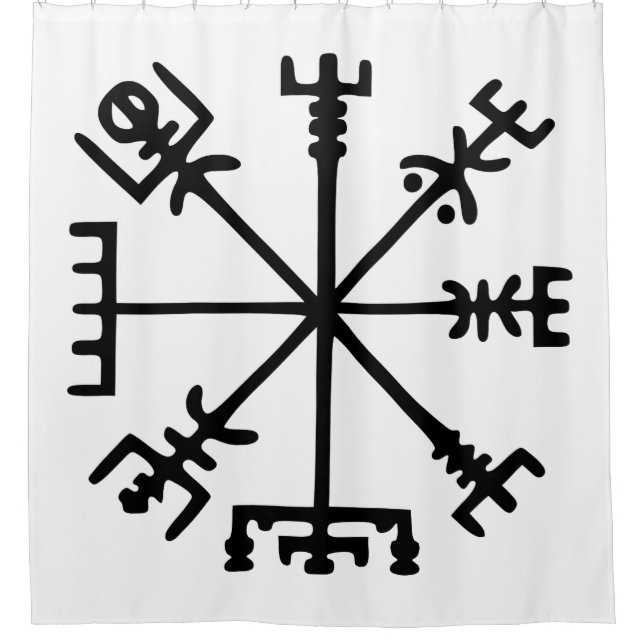 Cortina Para Chuveiro Vegvísir (Viking Compass) (Frente)