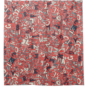 Cortina Para Chuveiro Vermelho coral A1B2C3