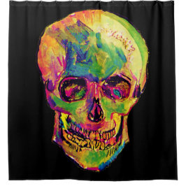 Cortina Para Chuveiro Vincent Van Gogh - Caveira de Halloween Pop Art