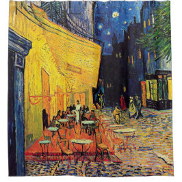 Cortina Para Chuveiro Vincent Van Gogh - Terraço do Café à Noite Arte Fi