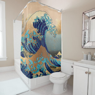 Cortina Para Chuveiro Vintage, Excelente Wave, Hokusai 葛 飾 北 斎