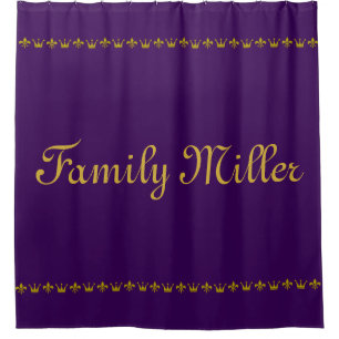 Cortina Para Chuveiro Vintage Ouro Crown & Lily Border + suas ideias