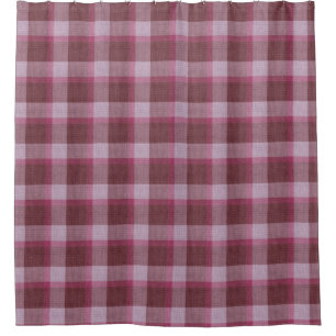Cortina Para Chuveiro Xadrez de Tartan cor-de-rosa macia Showertime