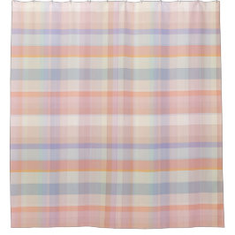 Cortina Para Chuveiro Xadrez do pêssego