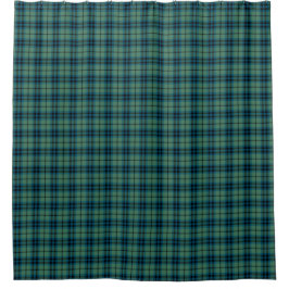 Cortina Para Chuveiro Xadrez escocesa verde, azul e preto Keith Tartan