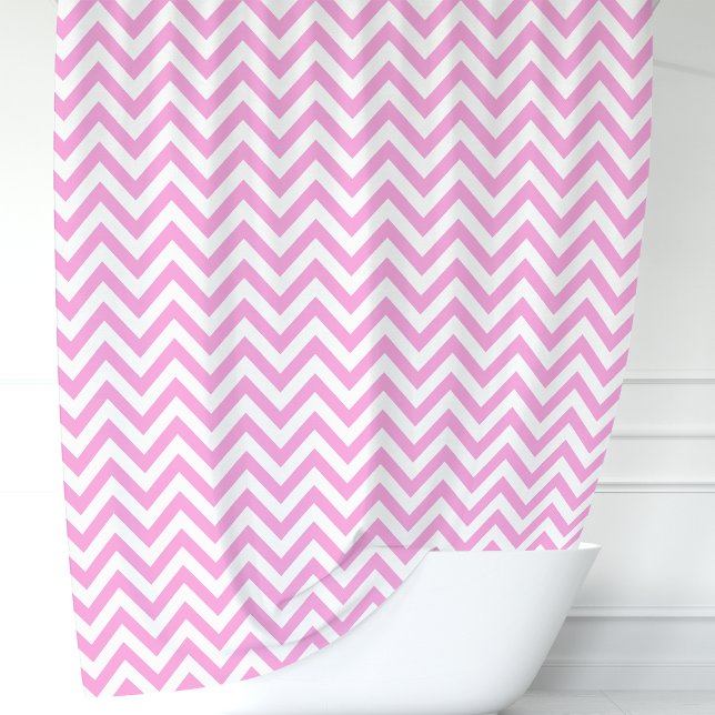 Cortina Para Chuveiro Xadrez Pink e Branco (Criador carregado)
