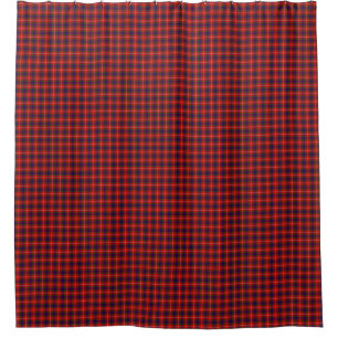 Cortina Para Chuveiro xadrez vermelho verde azul roxo tartan Fraser