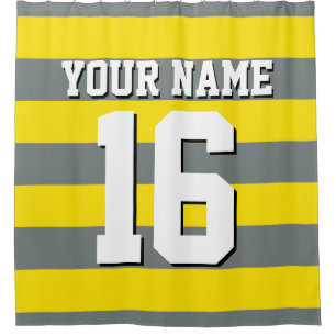 Cortina Para Chuveiro Yellow Charcarbonus Jersey Preppy Stripe