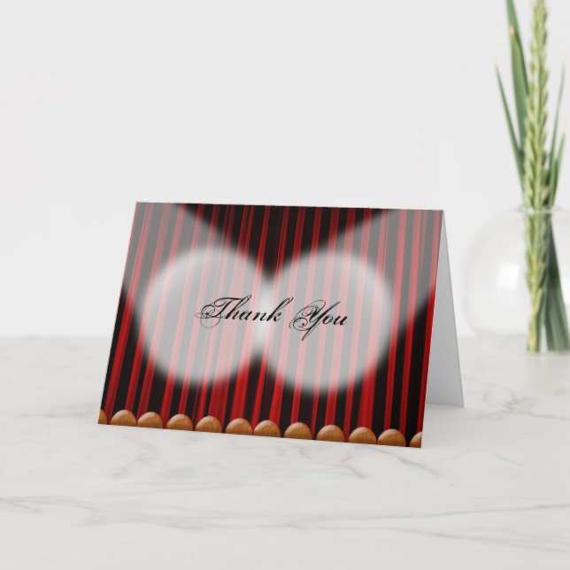 Cortina Vermelha de Veludo Cartão de Agradecimento (Frente)