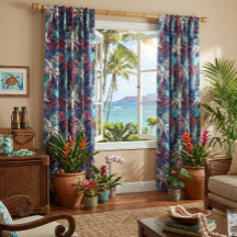 Cortinas de arte de palmeira tropical