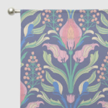 Cortinas de Impressão Art Nouveau de Tom Quente