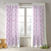 Cortinas Transparentes com Borboletas e Poeira de 