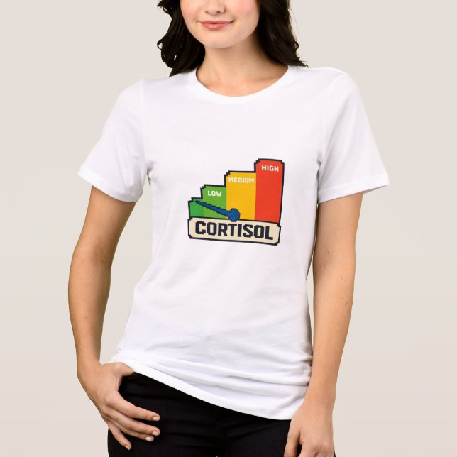 Cortisol Meter T-Shirt, Funny Stress Hormon (Frente)