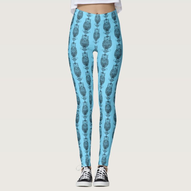 Coruja (azul) - Leggings (Frente)