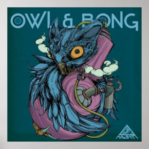 Coruja & Bong (Azul) POSTER