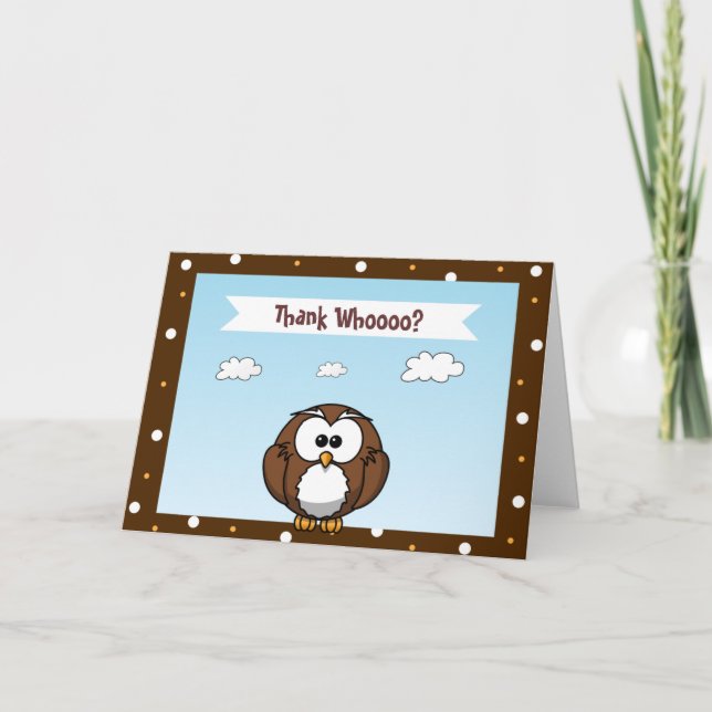 Coruja Bonita Obrigado Cartões (Frente)