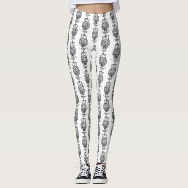 Coruja (branca) - Leggings (Frente)