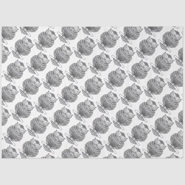 Coruja (branca) - Papel Tecido (Frente )