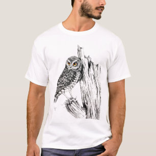 Coruja com camisa do gafanhoto
