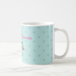 Coruja cor-de-rosa em uma caneca personalizada