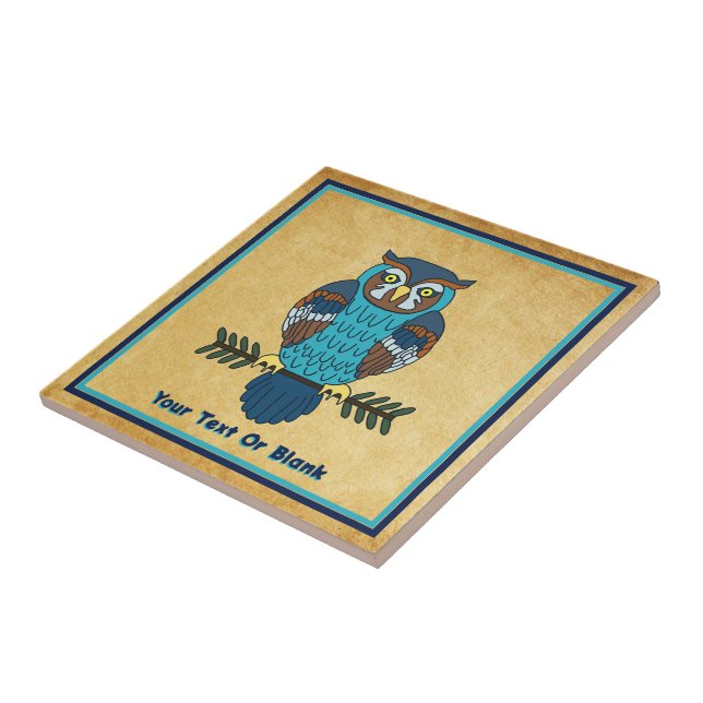 Coruja de Arte Folk Nórdica (Lateral)