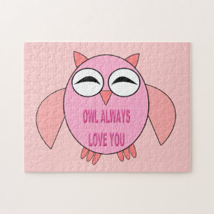 Coruja de Mensagens de Amor Bonito Quebra-cabeça