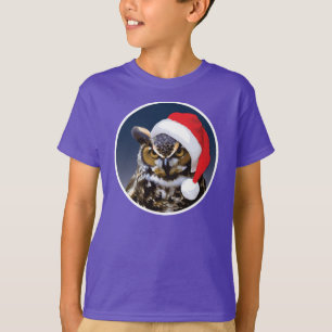 Coruja de Natal - Camisa T De Mãos Básicas Para Cr