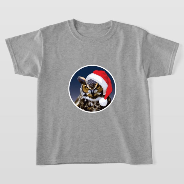 Coruja de Natal - Camiseta Básica para Crianças (Postura )