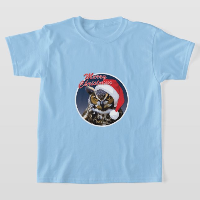 Coruja de Natal - Camiseta Básica para Crianças (Postura )