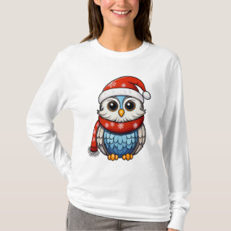 Coruja de Natal – Camiseta de Festa de Fim de Ano