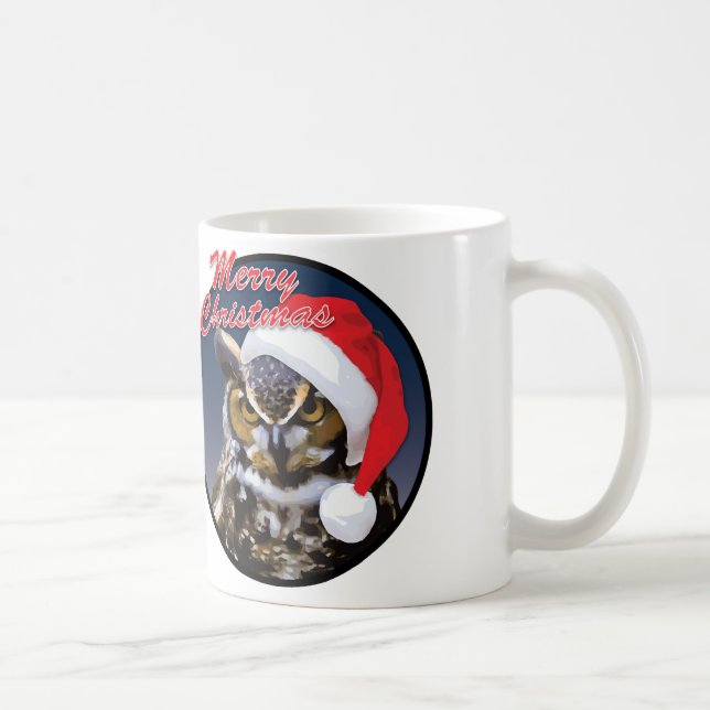 Coruja-de-Natal - Caneca Branca Clássica Branca de (Direita)