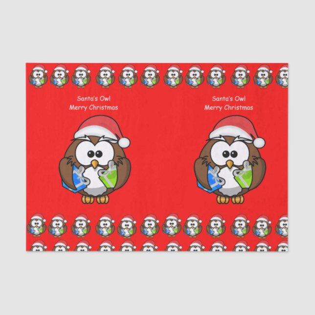 Coruja de natal de papel absorvente (Frente )