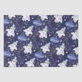 Coruja de Neve com Papel de Natal Chapéu