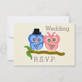 Coruja Design Champagne Casamento Colorido RSVP