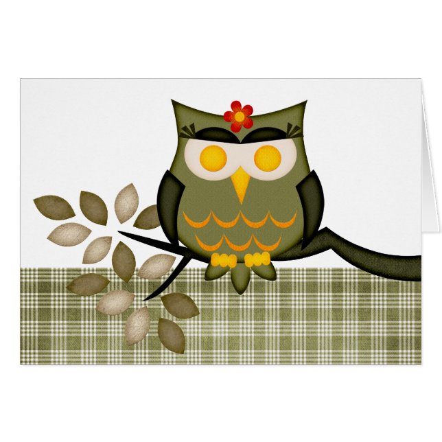 Coruja do cartão na árvore (Frente Horizontal)