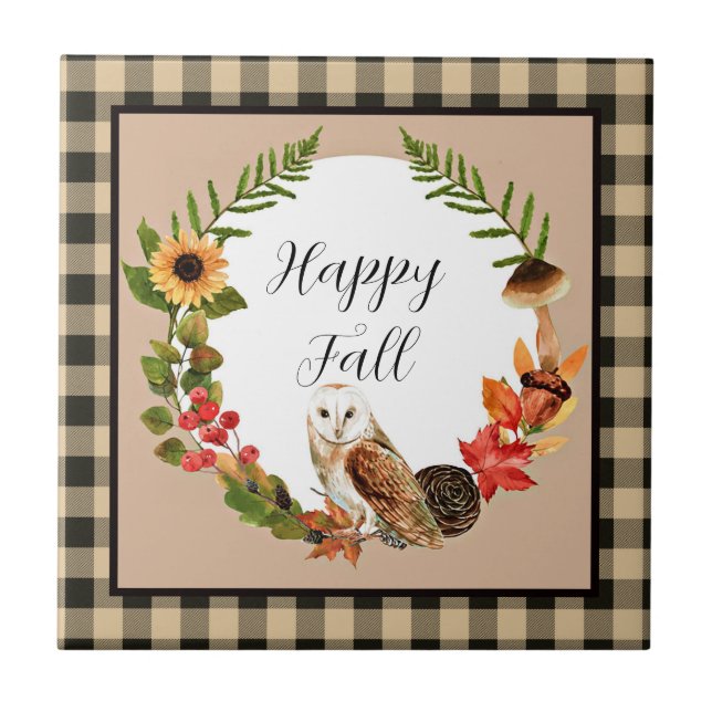 Coruja e natureza com texto personalizável (Frente)