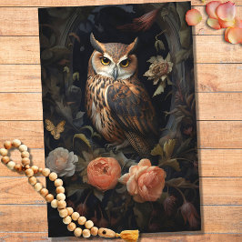 Coruja em Flores 1 Papel de Decoupage