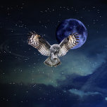 Coruja em Voo<br><div class="desc">Uma vida selvagem incrível. A coruja das cinzas ou cinzas excelentes é uma coruja muito grande,  documentada como a maior espécie de coruja do mundo por comprimento. Coruja em voo,  céu escuro com estrelas e lua azul.</div>