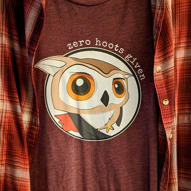 Coruja Engraçada Cotação Zero Hoot Dado Memória Pi (Funny Owl T-Shirt: A cute anime-style owl with the cheeky pun “Zero Hoots Given", fun dad joke gift!)